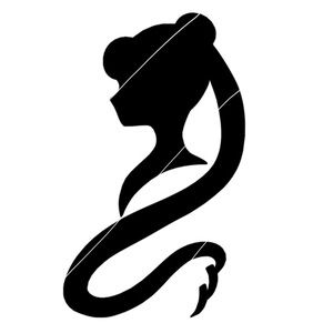 Sailor Moon Silhouett Permanent Vinyl Decal Car Mug Cup 4”